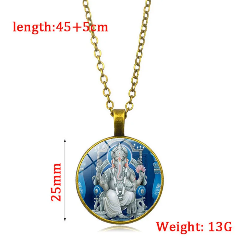 

New Products Accessories Indian Elephant God Time Stone Necklace Europe And America Popular Pendant Necklace Religious Accessori