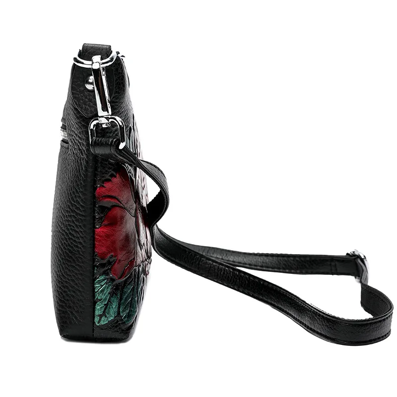 genuine leather bag women luxury handbags women bags designer shoulder bag floral cow leather bag