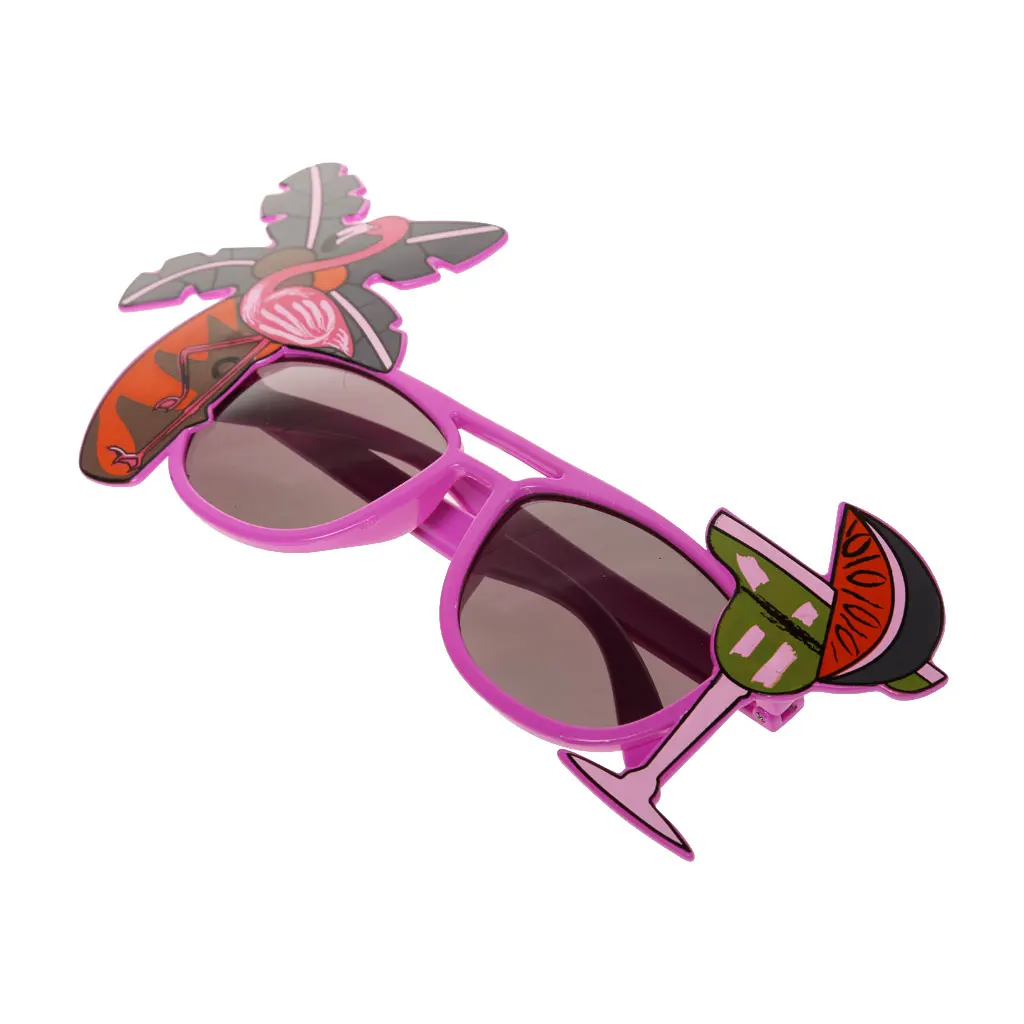 Funny Tropical Flamingo Sunglasses Hawaiian Luau Party Glasses Fancy Dress Accessories Suit for unisex adult and children