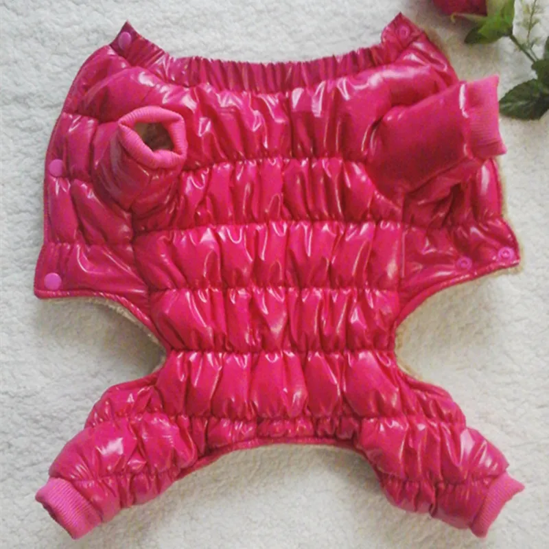 Winter Dog Coat Clothes For Small Dogs Cats Puppy Jumpsuit Jacket Four Legs Pet Clothes Costume PU Waterproof Outdoor Sportswear