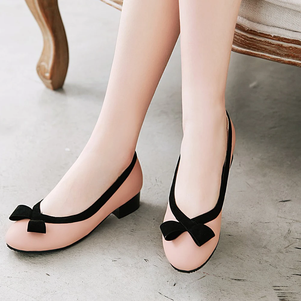 

Sarairis 2020 New Fashion Square Heels Concise Shoes Woman Pumps Female Slip-On Butterfly Spring/Autumn Casual Pumps Women Shoes