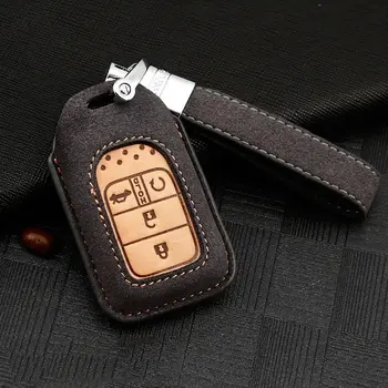 

New Suede leather Car Smart Key Cover Case For Honda Civic CR-V Pilot HR-V Accord Jade Crider Odyssey 2018 2019 2020 Accessories