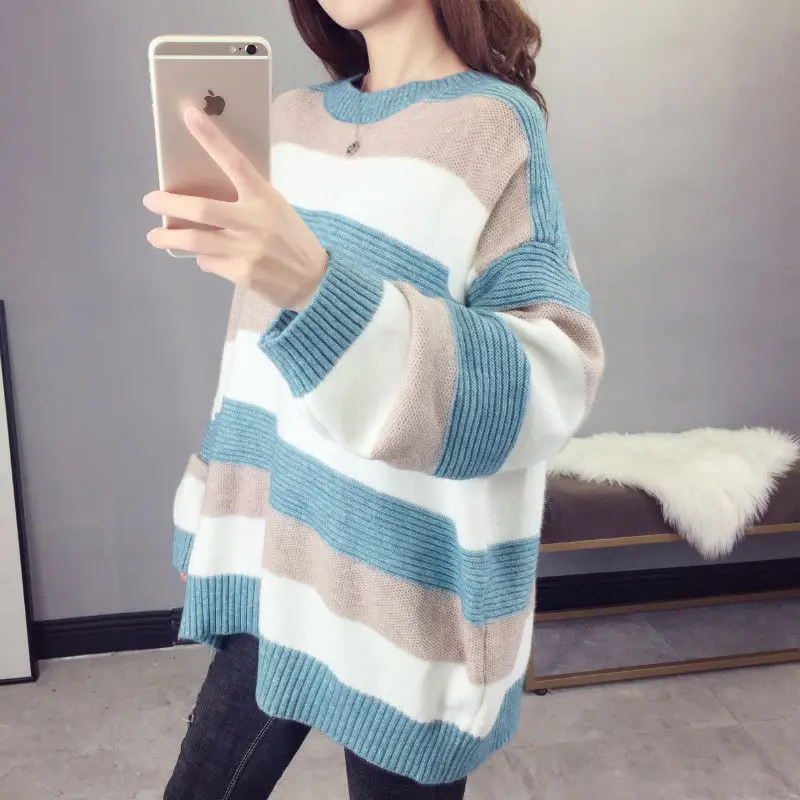 

spring/autumn women sweaters knitted loose casual sweaters autumn women clothing pullovers ins women sweaters women coats