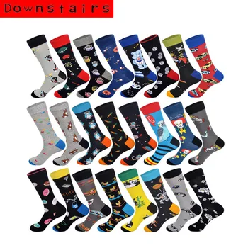 

Downstairs Newly Men Cotton Socks Panda Donut Bear Thrush Bird Fox Cat Duck Clown Owl Carrot Pattern Men Socks