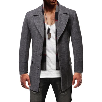 

2020 nueva llegada Otoño e Invierno gabardina de lana de alta calidad para hombre, chaquetas de moda de lana para hombre