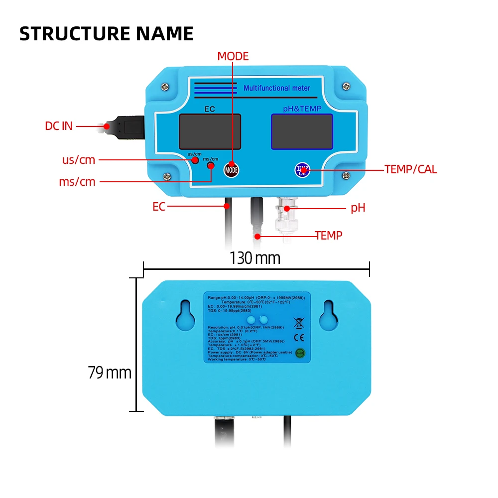 PH/EC-2981 Digital PHTester For Drinking Water