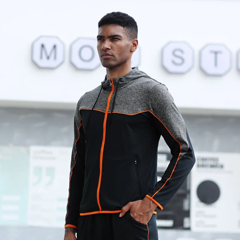 

Men's Loose-fit Runing Jacket Sports Long-sleeved Top Elasticated Quick-Drying Breathable Running Jacket