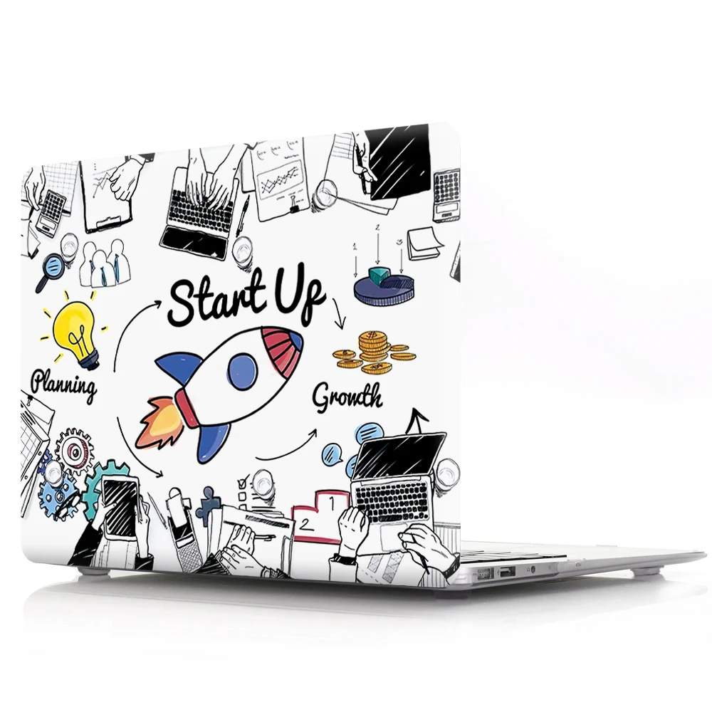 Мультфильм Черный Белый Жесткий ПВХ Coque для Macbook Pro 13 15 retina 12 дюймов чехол для ноутбука астронавт космический корабль A1502 A1534 A1398