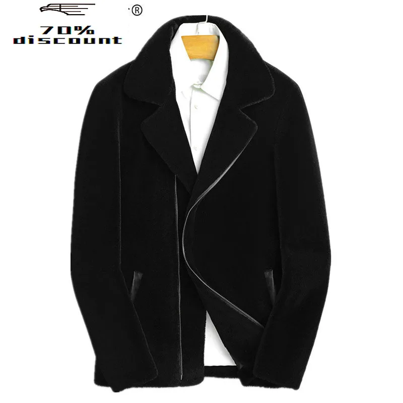 

200% Wool Coat Real Sheep Shearling Fur Coat Streetwear Winter Jacket Men Autumn Mens Jackets and Coat LSY080203 MY2240