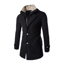 Весенний и осенний плащ с отворотами, большой размер, двубортная куртка, деловая Повседневная Длинная ветровка в британском стиле для мужчин