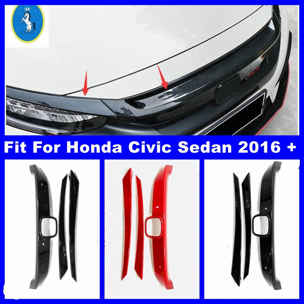 

Car Exterior Front Upper Engine Hood Bonnet Grille Grill Protection Cover Trim Fit For Honda Civic Sedan 2016 - 2019 Accessories