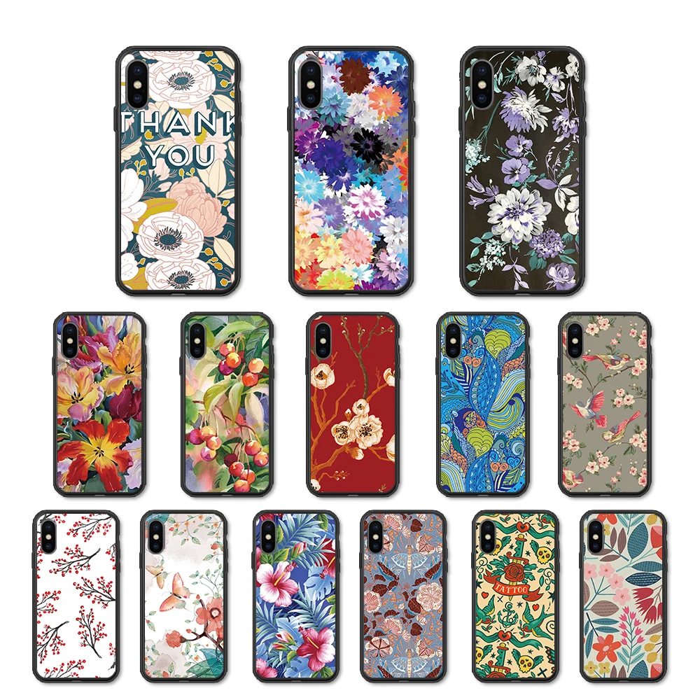 floral leaf Phone Case For Samsung Galaxy A3 A5 A6 A7 A8 A9 2016 2017 2018 Cases Coque Back Cover A 3 5 A70 | Мобильные телефоны и