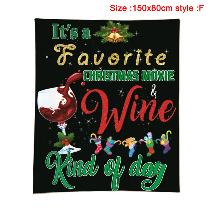 Рождественское тематическое фланелевое одеяло Забавный дизайн кидает в подарок 150x80 см/150x150 см E2S