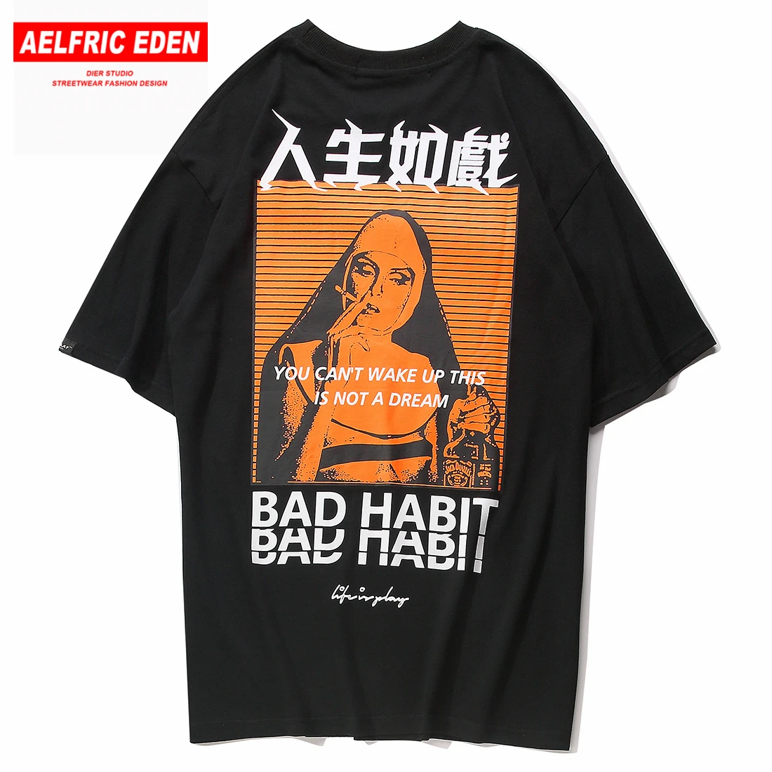 Aelfric Eden китайский костюм (футболка с принтом буквами в уличном стиле Harajuku Для