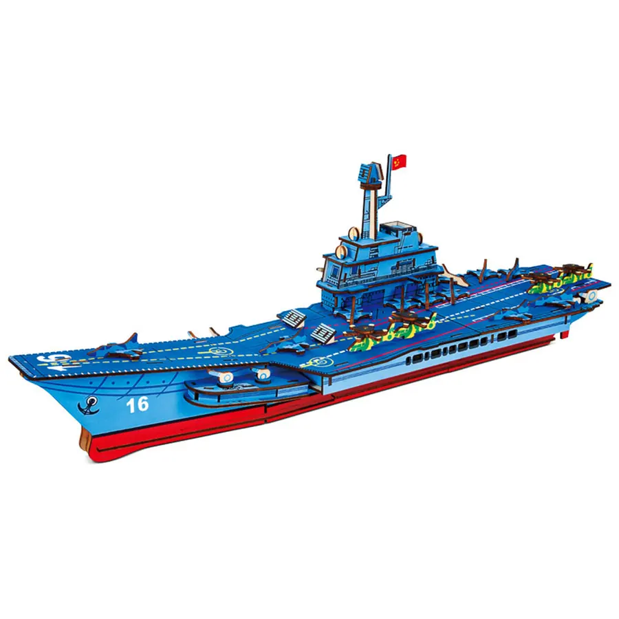 Китайский Liaoning No. Деревянные здания Конструкторы Модель 3D кирпичи развивающие игрушки детей Рождественский подарок