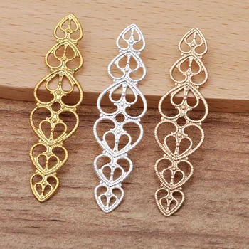 

500pcs Brass Metal Filigree Flower Wraps Charms Flat Ornaments DIY Women Bridal Wedding Hair Jewelry Accessories Wholesale