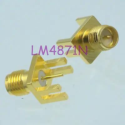 

DHL/EMS 2 LOTS 100pc Connector RP.SMA female plug solder edge 1.6mm PCB clip mount straight 9.0 -d2