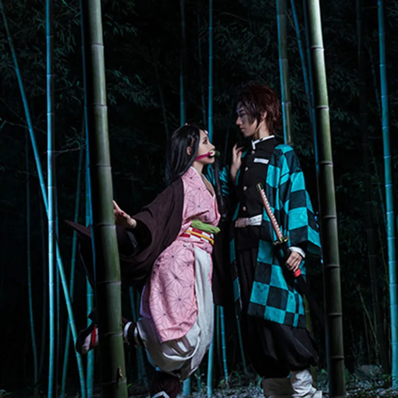 Демон убийца: Kimetsu no Yaiba Zenitsu Косплей Костюм Kamado Tanjirou кимоно агатсума Zenitsu Униформа синтетические парики для мужчин и мальчиков
