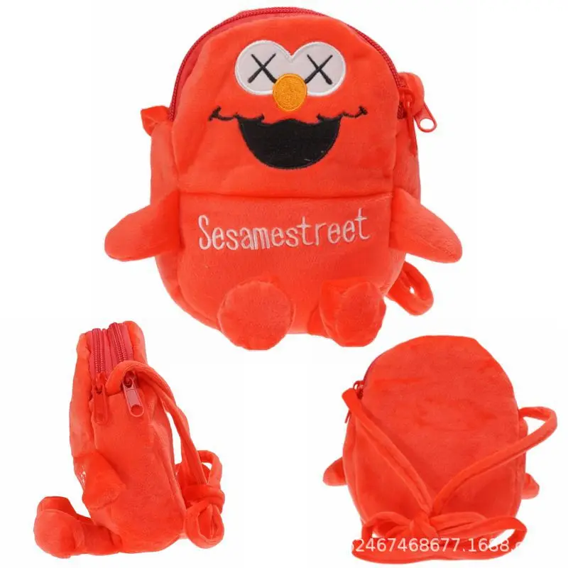 XX Eye уличная сумка с изображением кунжута, Xx Eye Elmo, плюшевая сумка для мобильного телефона с изображением печенья монстра, кошелек для детей, маленькая сумка на плечо для кормления