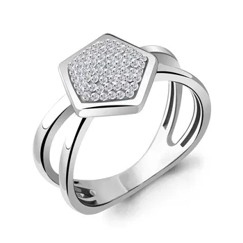 

Ring AQUAMARINE with artificial vstavkmi, Silver 925