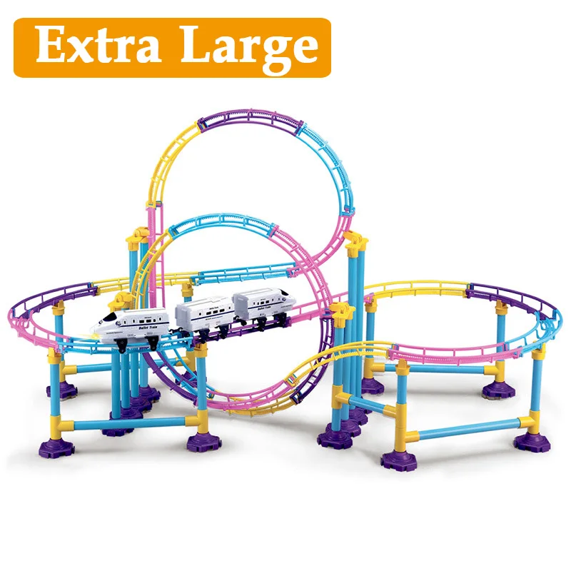 New Track Set Railway Electric Train Set Rc Trains Toy For Children Train Toy Rails Remote Control Model Trains Kid Railway Toys - Цвет: H0014 extra large