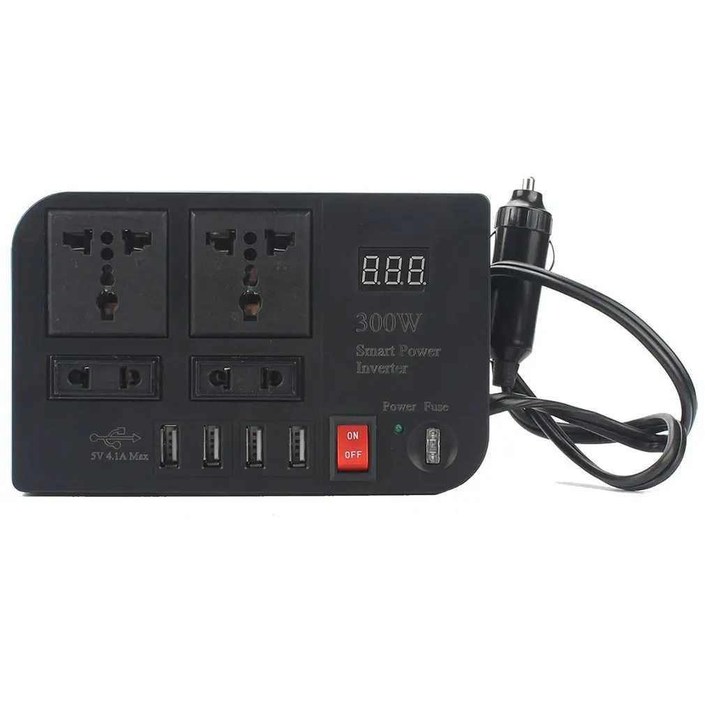 

Car Power Converter Car Inverter 300W 12V To 220V Inverter Led Display Car Power Converter Car Accessories