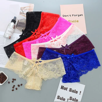 

5pcs/lots Sexy Panties Lace Seamless Underwear Women Brief Womens Plus Size Fashions Transparent Under Wear Hot Erotic Lingerie