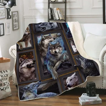

Animal Printed Double-Sided Thickening Plush Hooded Blanket Super Soft Throw Wrap Wearable Blanket Cloak Cape Bedroom Supplies