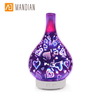 

100ML 3D Glass Aromatherpy Diffuser Essential Oil Aroma Diffuser Humidifier for Home Bedroom Office Spa Yoga