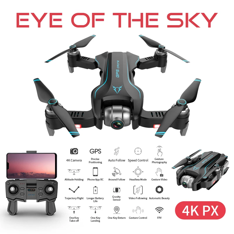 

S20 5G WIFI foldable quadcopter drone with Dual GPS Helicopteros dron selfie remote control helicopter toys for boys Gift Dron