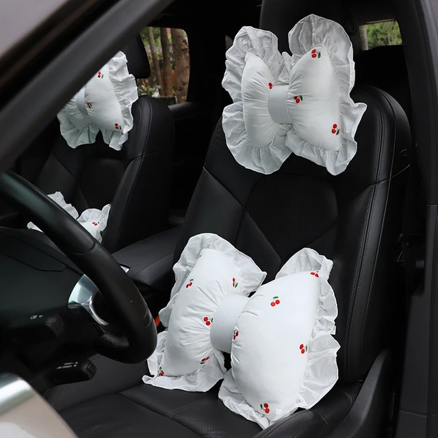 New Hign Quality Bownot Cotton Stitch White Car Interior