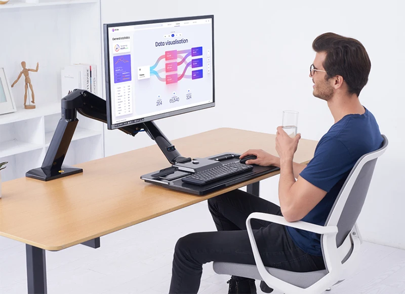 NB40 Ergonomic Height Adjust Computer Sit Stand Workstation 22-32 Inch Monitor Mount Bracket with Keyboard Plate Desk Stand 26 NB40 Ergonomic Height Adjust Computer Sit Stand Workstation 22-32 Inch Monitor Mount Bracket with Keyboard Plate Desk Stand 21