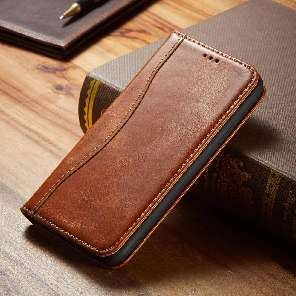 Vintage Genuine Leather Case For iPhone 11/ Pro/ Max Luxury Wallet Case Card Slots Stand Holder Magnetic Flip Cover For iPhone11