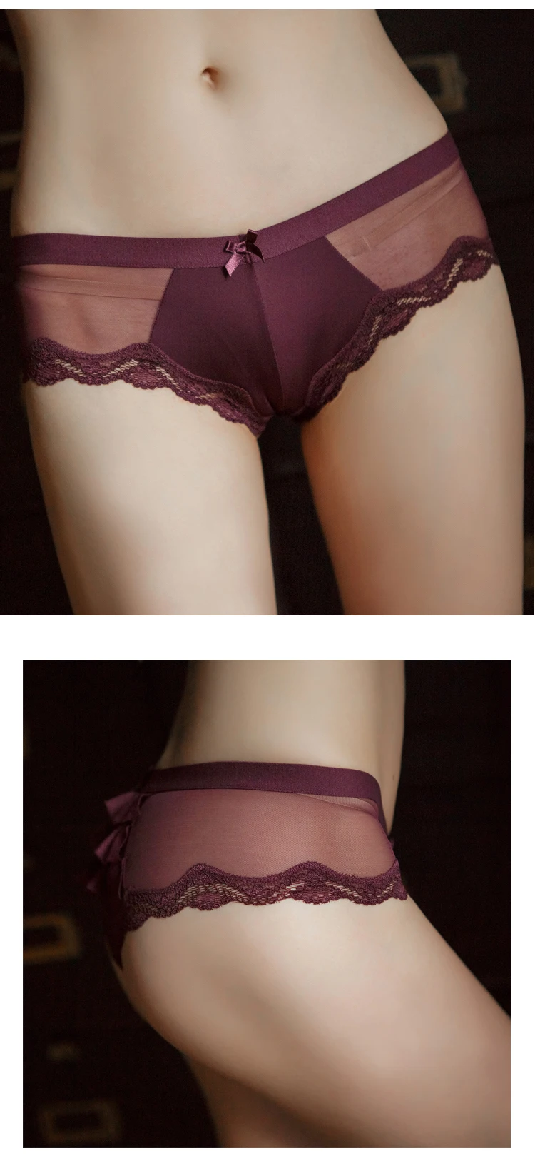 TERMEZY New Amazing Sexy Panties Women Mid Waist Lace Thongs and G Strings Underwear Pure Colour Ladies Panties Panty M/L