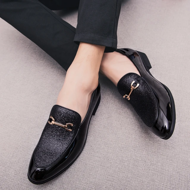 Mens Shoes Pointy Toe Business Dress Formal Shoes Slip On Leather Tassel  Loafers