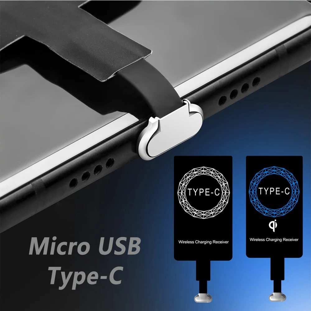 FONKEN USB беспроводной зарядный приемник Универсальный Android Micro usb type-C Qi Беспроводное зарядное устройство Модуль зарядного устройства для мобильного телефона