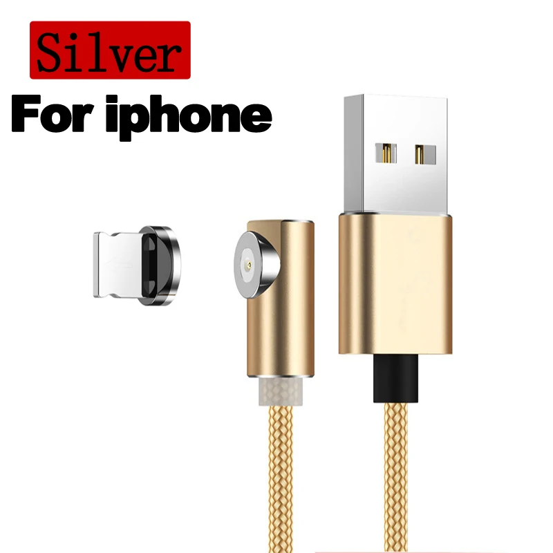 Lovebay 2 м Быстрый Магнитный кабель type C Micro usb зарядка для iPhone samsung Android мобильный телефон Магнитный кабель зарядное устройство кабель - Цвет: For iphone Gold