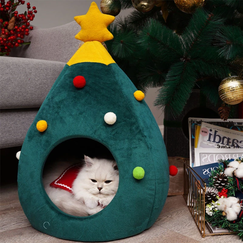 RFWCAK кошка кровать Рождество кошка дом Cuter подстилка для кошачьего наполнителя теплая пещера спальная клетка Рождество Каттен Mand кролик морская свинья домашние товары для домашних животных