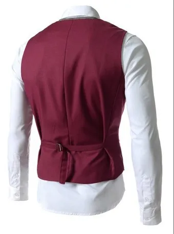 Autumn New Style Men's Fake Two-Piece Plaid Mixed Colors Slim Fit Waistcoat Europe And America Large Size Men V-neck Vest