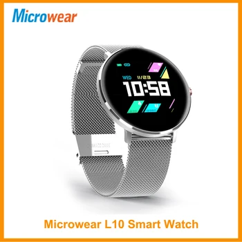 

Microwear L10 Smart Watch IP68 Heart Rate ECG O2 Monitor Sleep Monitor Alarm Message Reminder Alipay Milanese L10 Smartwatch