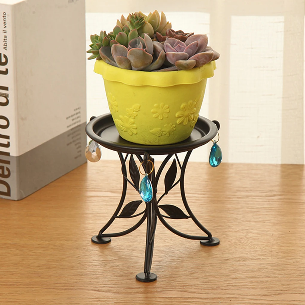 1PC Black Iron Plant Pot Stand Flower Display Shelf Holder Bedroom Balcony Patio Garden Outdoor Plant Basket Support 13*13*13cm