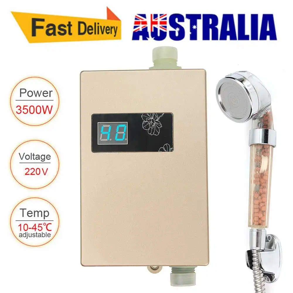 Calentador de agua eléctrico sin tanque para baño y cocina, dispositivo de calefacción Universal con pantalla de temperatura de 220V y 3000W
