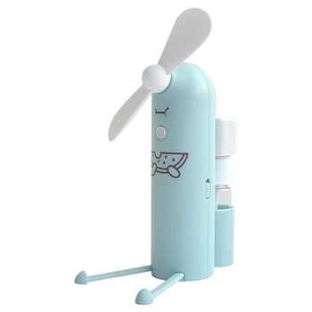 

Creative Mobile Phone Bracket Cartoon Mini Spray Fan Portable Fan Outdoor Charging Small Fan Green