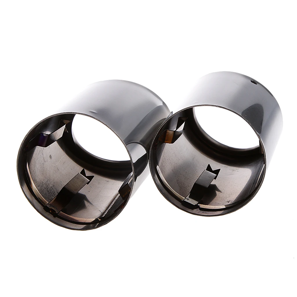 2 Pieces Car Metal Exhaust Rear Tail Pipe Tip Tailpipe Muffler Pretector Cover Trim For Audi A4 Q5 Q3 A3 2009-2016