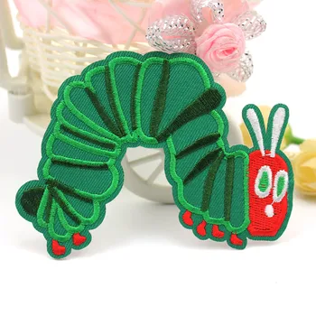 

Cartoon caterpillar animal bug Embroidered patch Iron on clothes patches for clothing DIY Jacket bags Badges Stickers wholesale