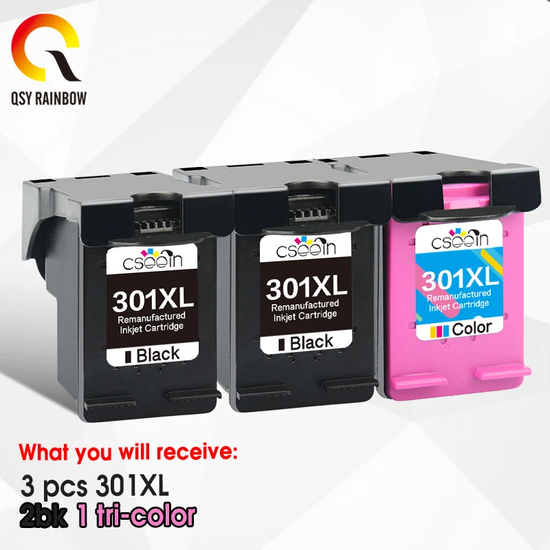 QSYRAINBOW 301XL сменный картридж для принтера HP 301 xl Deskjet 1050 2050 2050s 3050 Envy 4500 4502 4504 5530|Чернильные картриджи| |