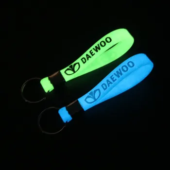

New Luminous Car-Styling Silicone Keychain Car Sticker key ring For Daewoo Espero Nexia Matiz Lanos Key Chain Accessories