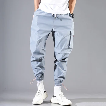 

EWQ / men's wear Spring summer Tide Overalls Loose Hip-hop casual Pants Male 2020 Tide ealstic bandage bottoms trouser 9Y1358