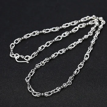 

4.5mm Thick 925 Sterling Silver men's Classic Retro Thai Silver Vajrayana Pestle Necklace