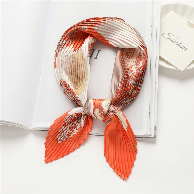2021 Summer Crinkle Satine Shawl Square Seats for Women Head Wraps Hair band Print Necklace Female Foulard Hijab Bandana |